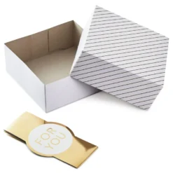 Hallmark 10" Gold And White Striped 2-Pack Gift Boxes With Bands -Gift Wrap Store Gold and White Striped 2Pack Gift Boxes With Bands 5EBC1226 03