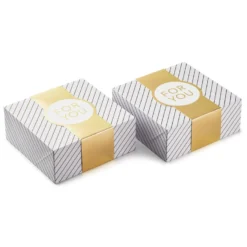 Hallmark 10" Gold And White Striped 2-Pack Gift Boxes With Bands -Gift Wrap Store Gold and White Striped 2Pack Gift Boxes With Bands 5EBC1226 06