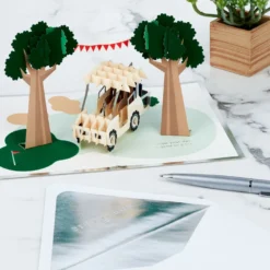 Hallmark Hope Your Day Is Good To A Tee Golf 3D Pop-Up Card -Gift Wrap Store Golf Cart Pun Good Day 3D PopUp Card 5RZH1304 08