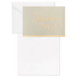 Hallmark Gray And Gold Bulk Blank Thank-You Notes, Pack Of 50 -Gift Wrap Store Gray and Gold Bulk Blank ThankYou Notes Multipack 3THK2522 03