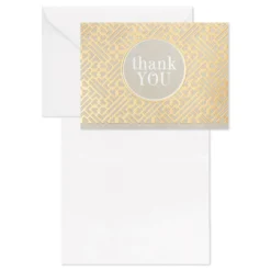 Hallmark Gray And Gold Bulk Blank Thank-You Notes, Pack Of 50 -Gift Wrap Store Gray and Gold Bulk Blank ThankYou Notes Multipack 3THK2522 04