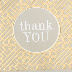 Hallmark Gray And Gold Bulk Blank Thank-You Notes, Pack Of 50 -Gift Wrap Store Gray and Gold Bulk Blank ThankYou Notes Multipack 3THK2522 05