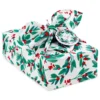 Hallmark 26" Greenery And Berries Christmas Fabric Gift Wrap With Twine And Tag