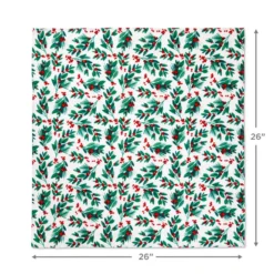 Hallmark 26" Greenery And Berries Christmas Fabric Gift Wrap With Twine And Tag 9 Hallmark 26" Greenery And Berries Christmas Fabric Gift Wrap With Twine And Tag -Gift Wrap Store Greenery and Berries Christmas Fabric Gift Wrap With Tag 5XW2087 04