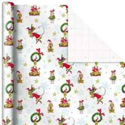 Hallmark Dr. Seuss™ Grinch 3-Pack Christmas Wrapping Paper Assortment, 105 Sq. Ft. -Gift Wrap Store Grinch 3Pack Christmas Wrapping Paper 5JXW1211 05