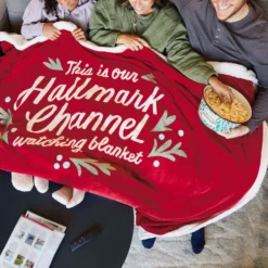 Hallmark Channel Red Oversized Blanket, 60x80 -Gift Wrap Store Hallmark Channel FamilySized Blanket 1XKT3505 02