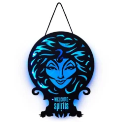 Hallmark Disney The Haunted Mansion Madam Leota Lighted Hanging Sign, 11x16 -Gift Wrap Store Haunted Mansion Madame Leota Metal Sign With Light 1HGN1503 03