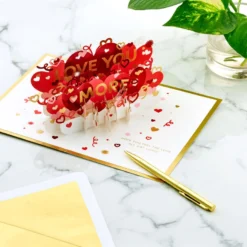 Hallmark Love You More 3D Pop-Up Love Card -Gift Wrap Store Heart Pattern 3D PopUp Love Card 1299IAV5835 06