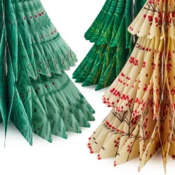 Hallmark Honeycomb Trees 3D Pop-Up Christmas Decorations, Set Of 3 6 Hallmark Honeycomb Trees 3D Pop-Up Christmas Decorations, Set Of 3 -Gift Wrap Store Honeycomb Trees 3D PopUp Christmas Decorations Set 1999XPJ8046 03