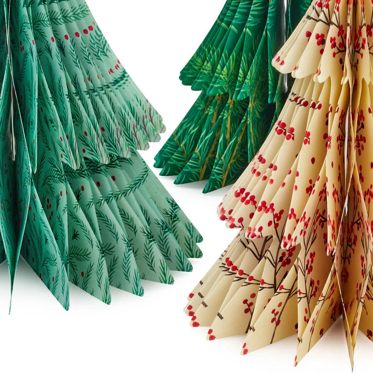 Hallmark Honeycomb Trees 3D Pop-Up Christmas Decorations, Set Of 3 3 Hallmark Honeycomb Trees 3D Pop-Up Christmas Decorations, Set Of 3 - Image 3