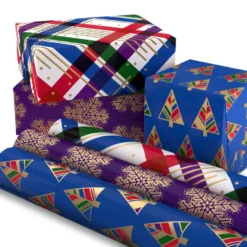 Hallmark Jewel Tones Assorted 3-Pack Christmas Wrapping Paper, 120 Sq. Ft. 10 Hallmark Jewel Tones Assorted 3-Pack Christmas Wrapping Paper, 120 Sq. Ft. -Gift Wrap Store Jewel Tones Christmas Wrapping Paper Set 5JXW1251 03