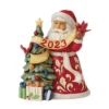 Enesco Jim Shore Dated 2023 Santa And Christmas Tree Figurine, 7.2"