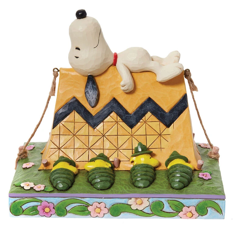 Enesco Jim Shore Peanuts Snoopy And Woodstock Camping Figurine, 6" 1 Enesco Jim Shore Peanuts Snoopy And Woodstock Camping Figurine, 6"