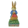 Enesco Jim Shore Peter Rabbit With Basket Of Strawberries Figurine, 6.2"