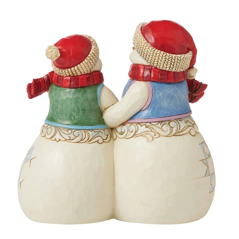 Enesco Jim Shore Snow Couple With Puppy Figurine, 5.12" 2 Enesco Jim Shore Snow Couple With Puppy Figurine, 5.12" - Image 2