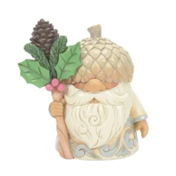 Enesco Jim Shore White Woodland Gnome With Acorn Hat Figurine, 4.65"