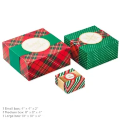 Hallmark Joy To You 3-Pack Christmas Gift Boxes, Assorted Sizes And Designs 9 Hallmark Joy To You 3-Pack Christmas Gift Boxes, Assorted Sizes And Designs -Gift Wrap Store Joy to You Assorted Christmas Gift Boxes 55XBC1128 03