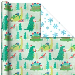Hallmark Winter Friends 3-Pack Reversible Kids Christmas Wrapping Paper Assortment, 120 Sq. Ft. 9 Hallmark Winter Friends 3-Pack Reversible Kids Christmas Wrapping Paper Assortment, 120 Sq. Ft. -Gift Wrap Store Kids Reversible Christmas Gift Wrap Assortment 5JXW1073 04