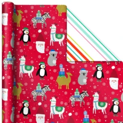 Hallmark Winter Friends 3-Pack Reversible Kids Christmas Wrapping Paper Assortment, 120 Sq. Ft. 11 Hallmark Winter Friends 3-Pack Reversible Kids Christmas Wrapping Paper Assortment, 120 Sq. Ft. -Gift Wrap Store Kids Reversible Christmas Gift Wrap Assortment 5JXW1073 06