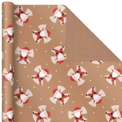 Hallmark Kraft Assorted 4-Pack Christmas Wrapping Paper, 88 Sq. Ft. -Gift Wrap Store Kraft Christmas Wrapping Paper for Kids JXW1085 03