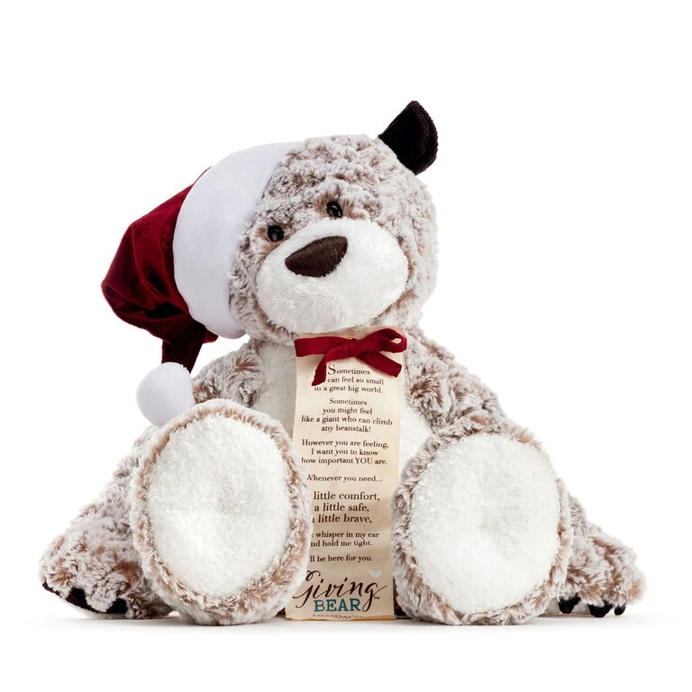 Large Giving Bear In Santa Hat Stuffed Animal, 16" 1 Large Giving Bear In Santa Hat Stuffed Animal, 16"