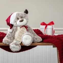 Large Giving Bear In Santa Hat Stuffed Animal, 16" 5 Large Giving Bear In Santa Hat Stuffed Animal, 16" -Gift Wrap Store Large Giving Bear in Santa Hat Stuffed Animal 5004770063 03