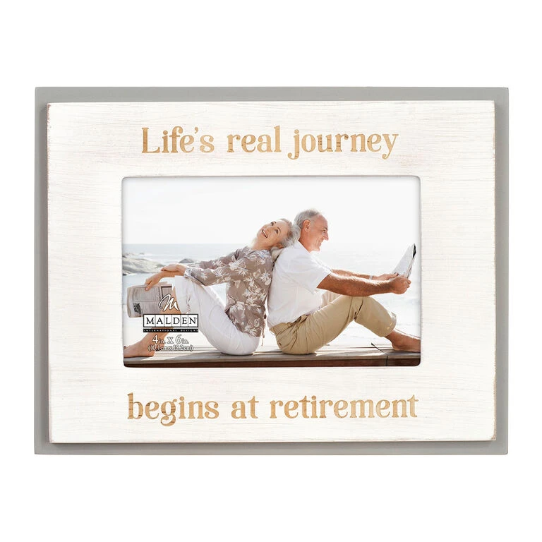 Malden Life's Journey Begins At Retirement Wood Picture Frame, 4x6 1 Malden Life's Journey Begins At Retirement Wood Picture Frame, 4x6