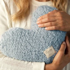Demdaco Soft Blue Giving Heart Pillow -Gift Wrap Store Light Blue Weighted Heart Pillow 1004440133 03