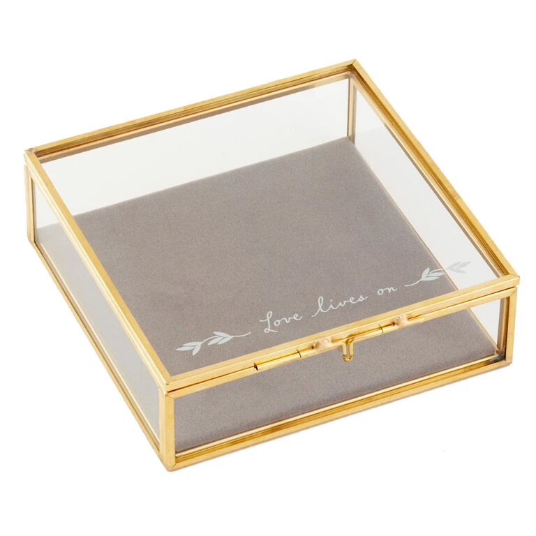 Hallmark Love Lives On Glass Memory Box, 5x5 1 Hallmark Love Lives On Glass Memory Box, 5x5