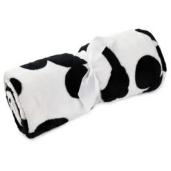 Hallmark Disney Mickey Mouse Silhouettes Throw Blanket, 50x60 -Gift Wrap Store Mickey Mouse Silhouette BlackWhite Plush Blanket 1DYG2056 03