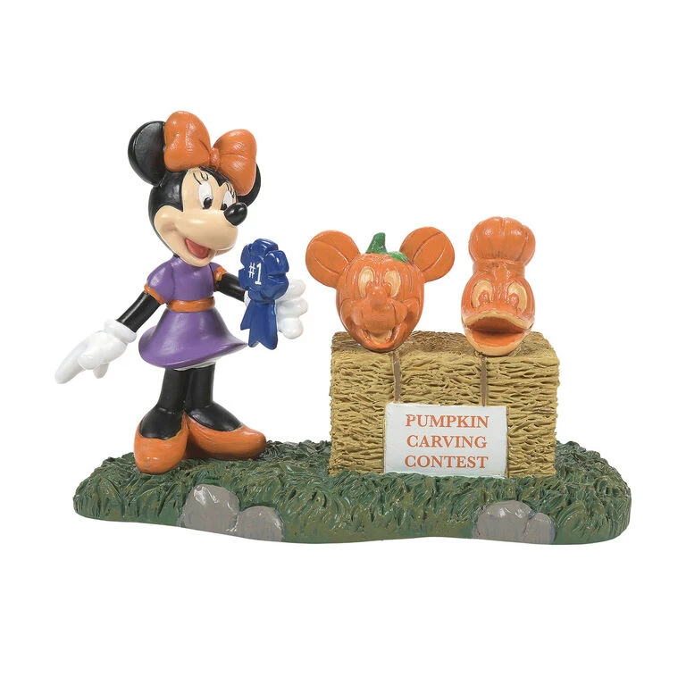Enesco Mickey's Pumpkintown Minnie Mouse Picks A Winner Figurine, 3" 1 Enesco Mickey's Pumpkintown Minnie Mouse Picks A Winner Figurine, 3"