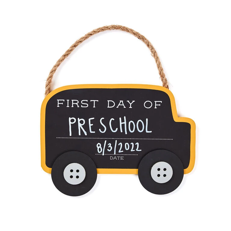 Mud Pie First Day School Bus Chalkboard Sign 1 Mud Pie First Day School Bus Chalkboard Sign