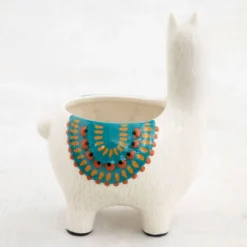 Natural Life Cream Ceramic Llama Planter -Gift Wrap Store Natural Life Cream Ceramic Llama Planter PLNT073 03