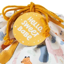 Hallmark 28" Pastel Animals Large Fabric Gift Bag With Tag -Gift Wrap Store Pastel Animals Fabric Gift Sack With Tag 1499EGB7167 04