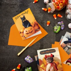 Hallmark Pet Puns Boxed Halloween Cards Assortment, Pack Of 48 -Gift Wrap Store Pet Puns Boxed Halloween Cards Assortment 5ELT1013 06