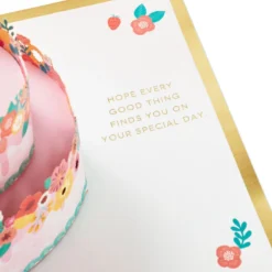 Hallmark Every Good Thing Floral Cake 3D Pop-Up Birthday Card 10 Hallmark Every Good Thing Floral Cake 3D Pop-Up Birthday Card -Gift Wrap Store Pink Cake and Flowers 3D PopUp Birthday Card for Her 1299LAD2886 03