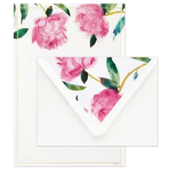 Hallmark Pink Peonies Stationery Set, Box Of 20 -Gift Wrap Store Pink Peonies Stationery Set 1499STN1137 03