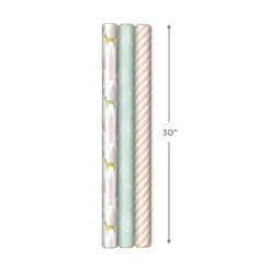 Hallmark Pink And Mint Assorted 3-Pack Christmas Wrapping Paper, 120 Sq. Ft. 13 Hallmark Pink And Mint Assorted 3-Pack Christmas Wrapping Paper, 120 Sq. Ft. -Gift Wrap Store Pink and Mint Christmas Wrapping Paper Assortment 5JXW1083 07