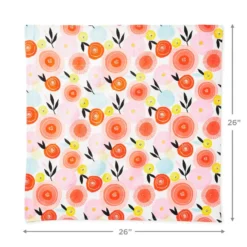 Hallmark 26" Modern Floral Fabric Gift Wrap With Elastic Band 9 Hallmark 26" Modern Floral Fabric Gift Wrap With Elastic Band -Gift Wrap Store PinkandOrange Floral Square Flat Wrapping Cloth 1299EJR6378 04