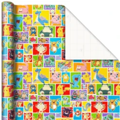 Hallmark Assorted Pokémon Wrapping Paper 3-Pack, 60 Sq. Ft. -Gift Wrap Store Pokmon Wrapping Paper for Kids Birthdays 5EWR2645 05