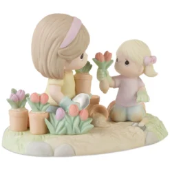 Precious Moments A Mother’s Love Makes A Garden Grow Figurine, 4.4" 6 Precious Moments A Mother’s Love Makes A Garden Grow Figurine, 4.4" -Gift Wrap Store Precious Moments Mother and Daughter Gardening Figurine 223010 03
