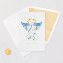 Hallmark Peace On Earth Angel Quilled Paper Handmade Christmas Card -Gift Wrap Store Quilled Paper Peace Angel Handmade Christmas Card 1299IXC7334 05