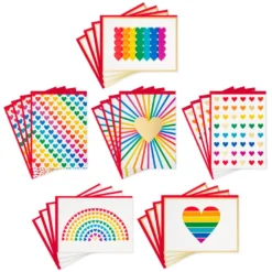 Hallmark Rainbow Hearts Boxed Blank Notes Assortment, Pack Of 24