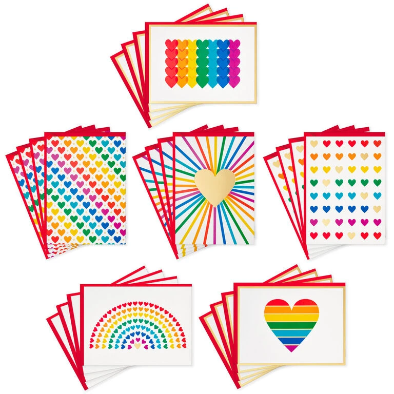 Hallmark Rainbow Hearts Boxed Blank Notes Assortment, Pack Of 24 1 Hallmark Rainbow Hearts Boxed Blank Notes Assortment, Pack Of 24