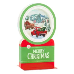 Hallmark Red Truck Snow Globe Musical 3D Pop-Up Christmas Card With Motion -Gift Wrap Store Red Truck Snowglobe 3D PopUp Music Motion Christmas Card 1299XOD9992 03