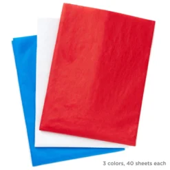 Hallmark Red/White/Blue 3-Pack Bulk Tissue Paper, 120 Sheets -Gift Wrap Store RedWhiteBlue 3Pack Bulk Tissue Paper 5TIS1140 04