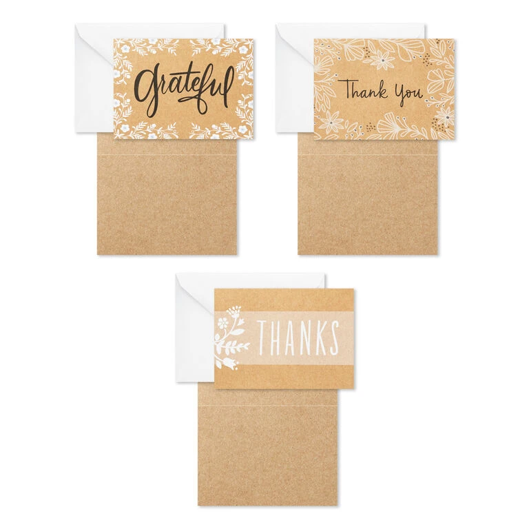 Hallmark Rustic Floral Boxed Blank Thank-You Notes Assortment, Pack Of 48 2 Hallmark Rustic Floral Boxed Blank Thank-You Notes Assortment, Pack Of 48 - Image 2