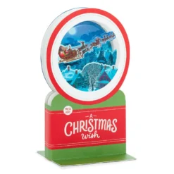 Hallmark Santa's Sleigh Snow Globe Musical 3D Pop-Up Christmas Card With Motion -Gift Wrap Store Santa Sleigh Snowglobe 3D PopUp Music Motion Christmas Card 1299XOD9985 03