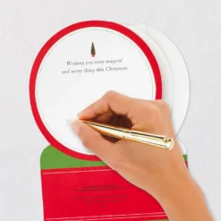 Hallmark Santa's Sleigh Snow Globe Musical 3D Pop-Up Christmas Card With Motion -Gift Wrap Store Santa Sleigh Snowglobe 3D PopUp Music Motion Christmas Card 1299XOD9985 07