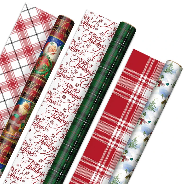 Hallmark Christmas Classics 3-Pack Reversible Wrapping Paper Assortment, 120 Sq. Ft. 1 Hallmark Christmas Classics 3-Pack Reversible Wrapping Paper Assortment, 120 Sq. Ft.